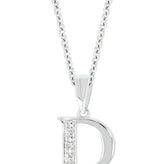Sterling Silver Diamond Set Initial Pendant