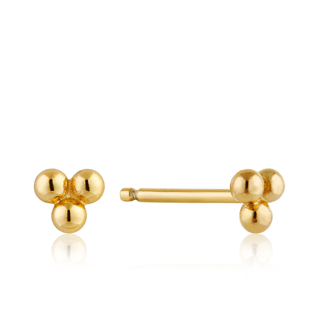 Ania Haie Sterling Silver & Gold Plated Modern Triple Ball Stud Earrings