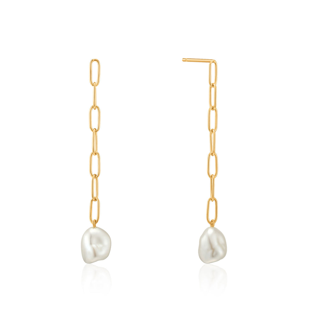 Ania Haie Sterling Silver & Gold Plated Freshwater Pearl Chunky Drop Earrings