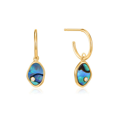 Ania Haie Sterling Silver & Gold Plated Tidal Abalone Mini Hoop Earrings