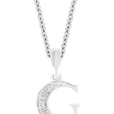 Sterling Silver Diamond Set Initial Pendant