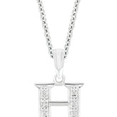Sterling Silver Diamond Set Initial Pendant