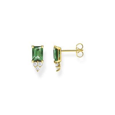 Thomas Sabo Ear Studs Green Stone Gold