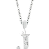 Sterling Silver Diamond Set Initial Pendant