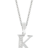 Sterling Silver Diamond Set Initial Pendant