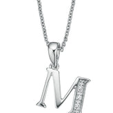Sterling Silver Diamond Set Initial Pendant