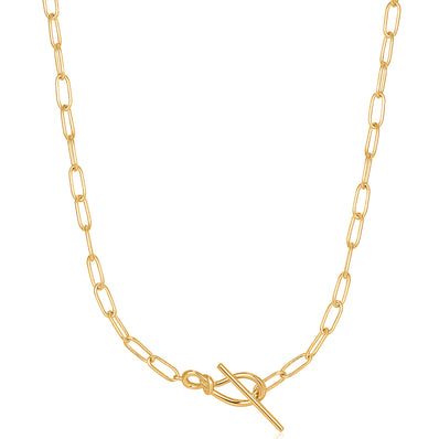 Ania Haie Sterling Silver & Gold Plated Knot T Bar Chain Necklace