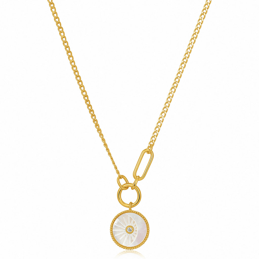 Ania Haie Sterling Silver & Gold Plated Eclipse Emblem Necklace