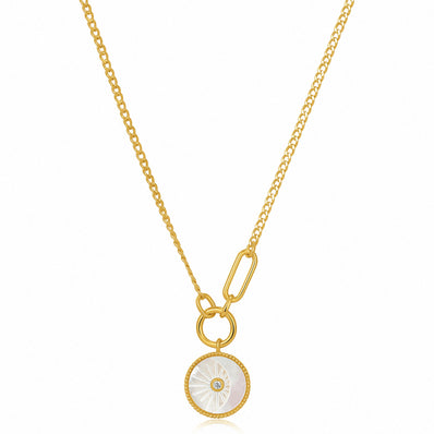 Ania Haie Sterling Silver & Gold Plated Eclipse Emblem Necklace