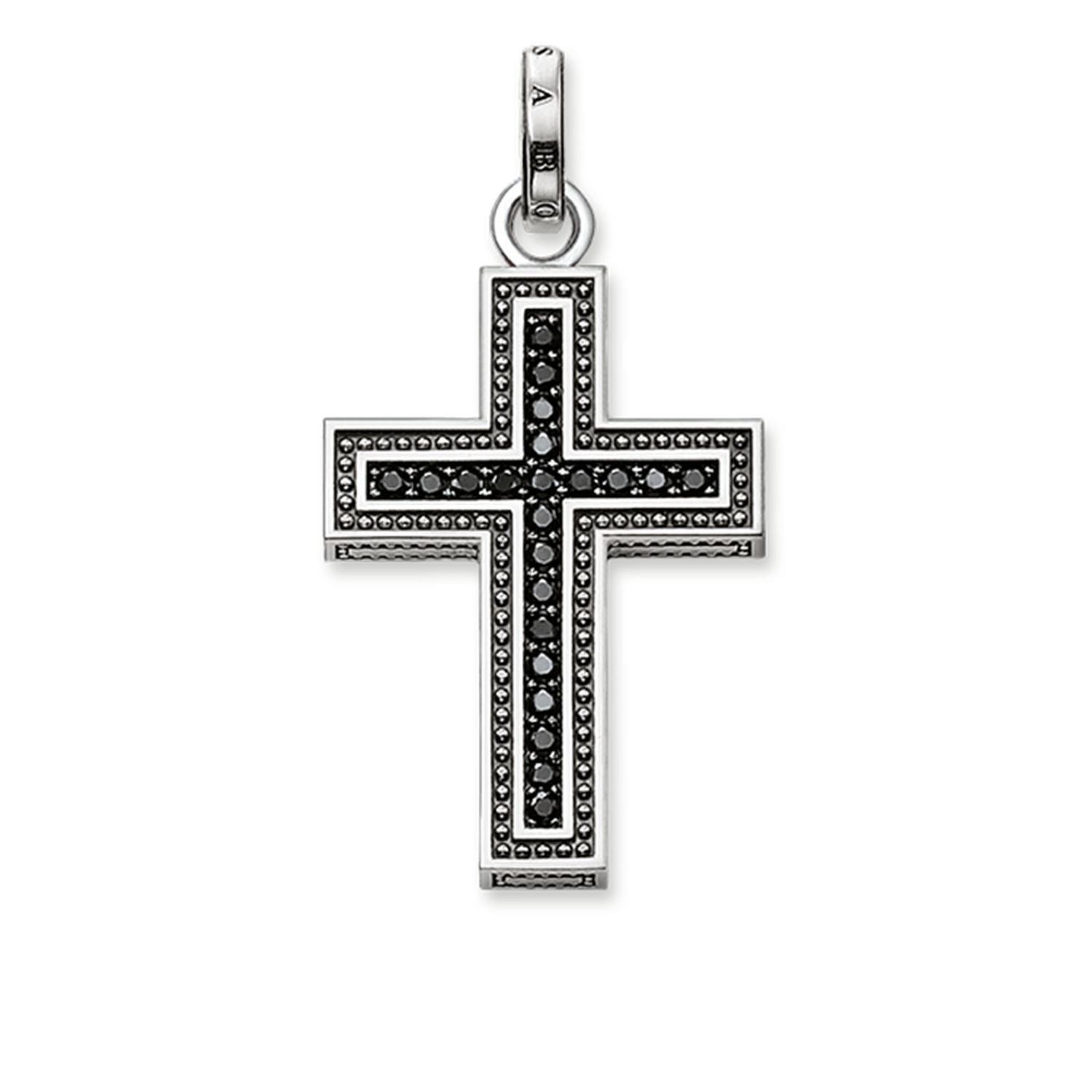 THOMAS SABO REBEL At Heart Large Gothic Cross Pendant Carrier & TS Ball  Chain £225.00 - PicClick UK