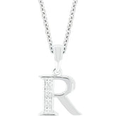 Sterling Silver Diamond Set Initial Pendant