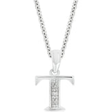 Sterling Silver Diamond Set Initial Pendant