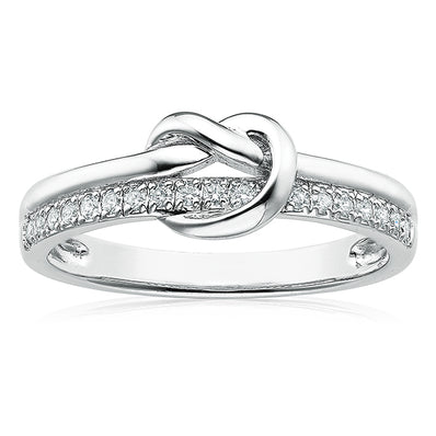 Sterling Silver  Cubic Zirconia Knot Ring