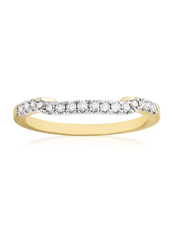 Paris 14ct Yellow Gold Round Brilliant Cut 0.20 CARAT tw of Diamonds Ring
